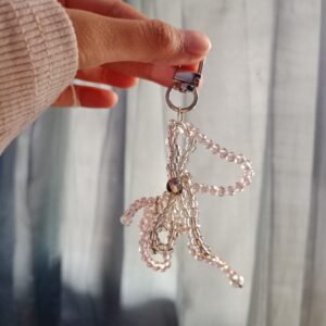 Bag Charm/Key Chain Pearl Ribbon